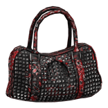 Red Paisley Studded Vintage Duffel Bag