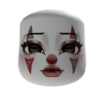 ♡꒱ red pierced circus jester gyaru scene makeup