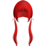 Red Pigtails Bows Long W Bangs