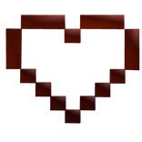 Red pixel heart nose sticker