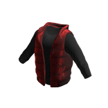 Red Puffer Vest & Black Shirt