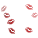 Red Realistic Red Kiss Marks on Face