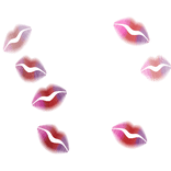 Red Realistic Red Kiss Marks on Face