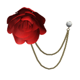 Red Rose Golden Chain Lapel Pin Brooch 1.0