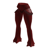Red Silk Gothic Flared Pants with Lace & Corset