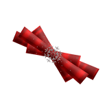 Red Silky Winter Snowflake Drag Bow