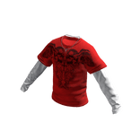 Red Skull Shirt with Cross Chain
