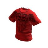 Red Skull Shirt with Cross Chain