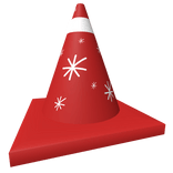 Red Snow Christmas Traffic Cone