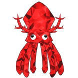 Red Sparkle Time Squid
