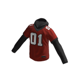 Red Sports Jersey with Hoodie