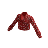 Red spring blossom blouse