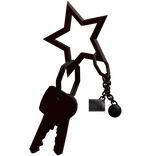 Red Star Grunge Keychain