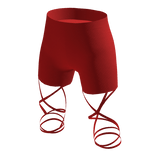 Red Stretchy Nylon Wrap-Up Bike Shorts
