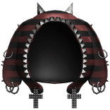 red striped emo distressed studded hood