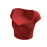 Red Sweetheart Neck Cropped Top