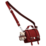 Red Teddy Charm Satchel Bag