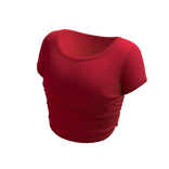 red tight crop top tee