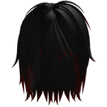 Red Tips Emo Messy Parted Boy Hair