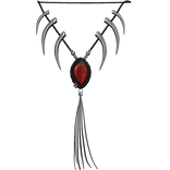 Red Torn Devotion VKei Leather Bolo Necklace V2