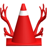 Red Traffic Cone W/ Antlers