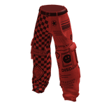 Red Trendy Checker Graphic Baggy Cargo Pants