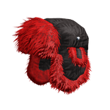 red trim chunky fluffy fur ushanka