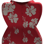 Red Tropical Floral Button Shirt [F] ( Torso )