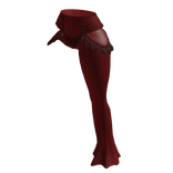 Red Velvet Gothic One-Leg Pants with Lace & Corse