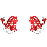 Red Victorian Pearl Chandelier Rococo Hip Cages