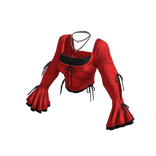Red Vintage Coquette Ruffle Longsleeve