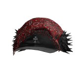 Red Vintage Paisley Trapper Cap W/ Chrome Emblem 