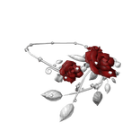 [🌹] Red White Enchanted Rose Necklace 3.0