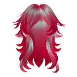 Red White Fluffy Anime Girl Hair