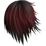 Red Windy Japanese Long Messy Hair