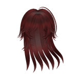 red windy wispy messy long anime flowy hair