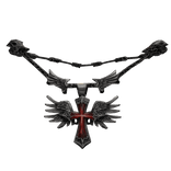 Red winged cross necklace