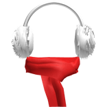 Red Winter Earmuffs with Scarf