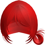 Red Wispy Messy Side Bun W Bangs