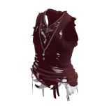 Red Y2K Distressed Gothic Chain Tank Top [PBR]