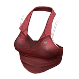 Red Y2K halter crop top