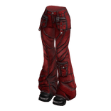 Red Y2K It-Girl Flared Denim Jeans