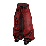Red Y2K Tribal Baggy Jeans