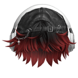 Red&Black Messy Hair w/ Headphones & Y2K Hat