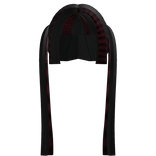 ♡ : red/black raccoon scene y2k long pigtails 