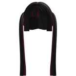 ♡ : red/black vkei anime y2k long pigtails 