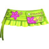 Retro Gyaru Floral Pleated Skirt Green Pink 3.0