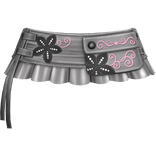 Retro Gyaru Floral Pleated Skirt Grey Pink 3.0