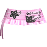Retro Gyaru Floral Pleated Skirt Pink Black 3.0