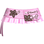 Retro Gyaru Floral Pleated Skirt Pink Brown 3.0